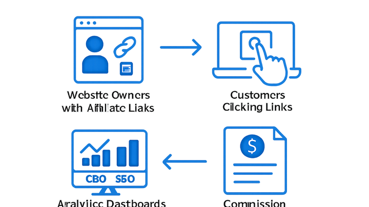 Illustration of Affiliate marketing
