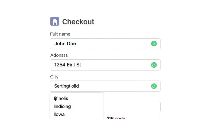 Illustration of Checkout address validation