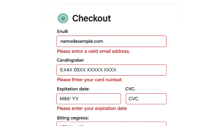 Illustration of Checkout error messages