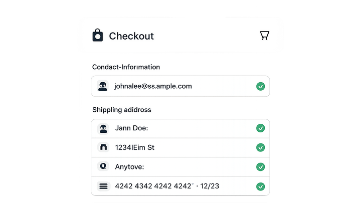 Illustration of Checkout form auto-fill