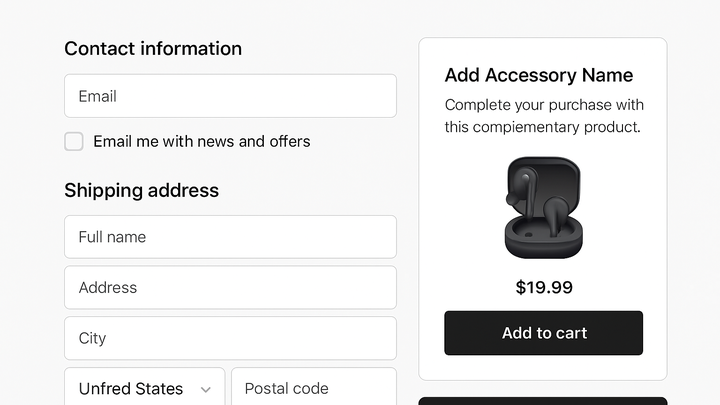 Illustration of Checkout upsell prompt