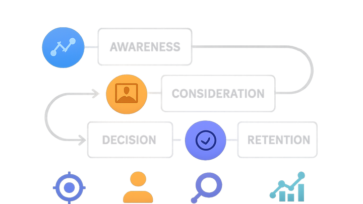 Illustration of Customer journey