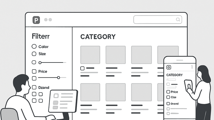 Illustration of Ecommerce category filters