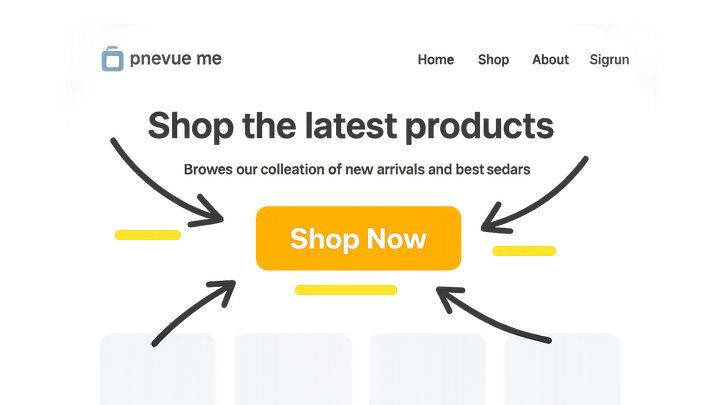 Illustration of Ecommerce homepage cta