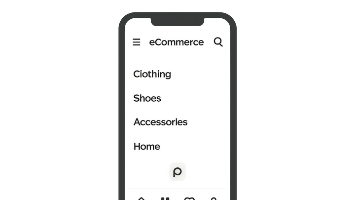 Illustration of Ecommerce mobile navigation