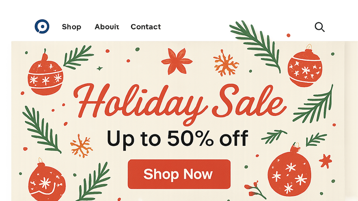 Illustration of Ecommerce seasonal banner