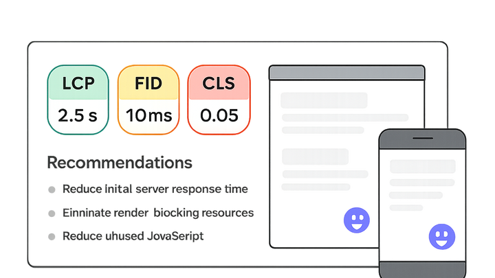 Illustration of Page speed insights