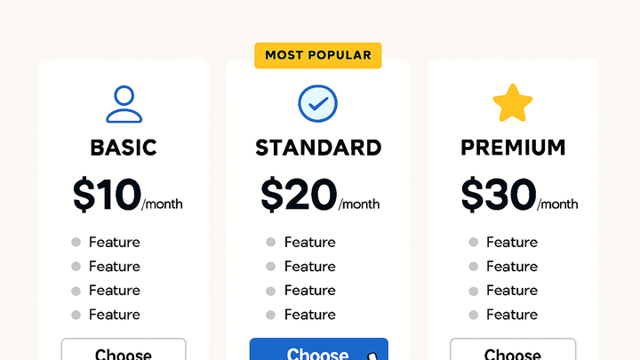Illustration of Plan selection ux