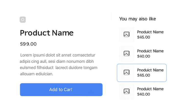 Illustration of Product page cross-sell