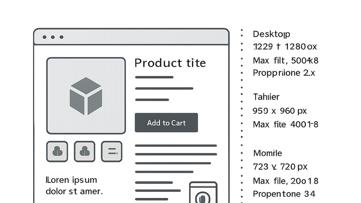 Illustration of Product page size guide