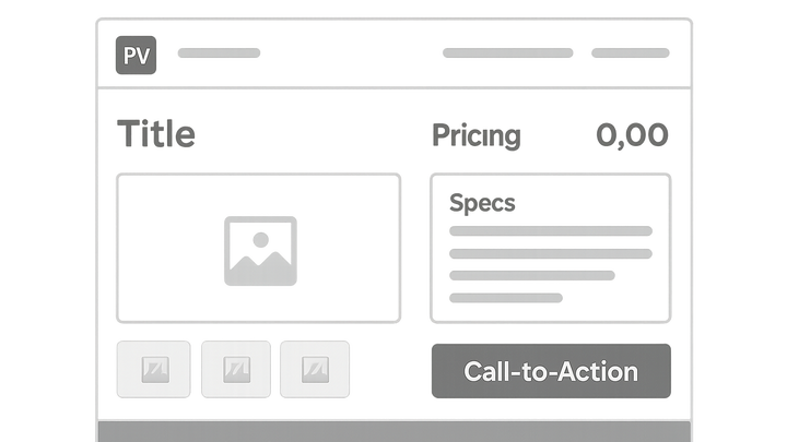 Illustration of Product page specifications