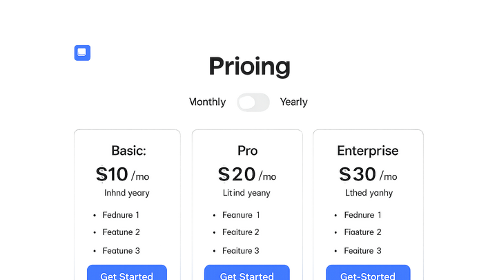 Illustration of Saas pricing toggles