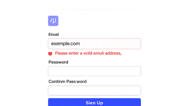 Illustration of Sign-up error recovery