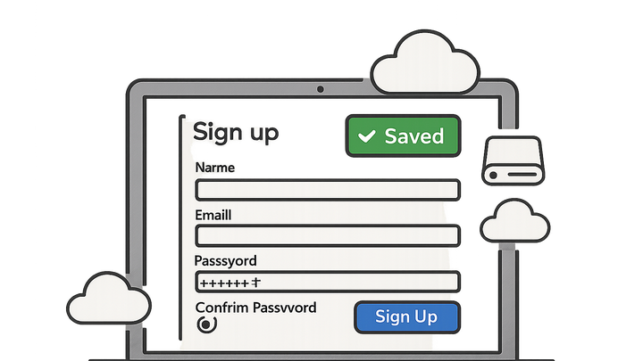 Illustration of Sign-up form auto-save