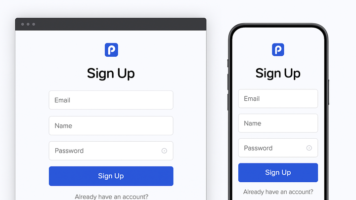 Illustration of Sign-up form simplicity