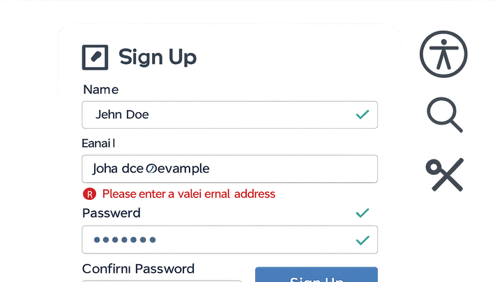 Illustration of Sign-up form validation