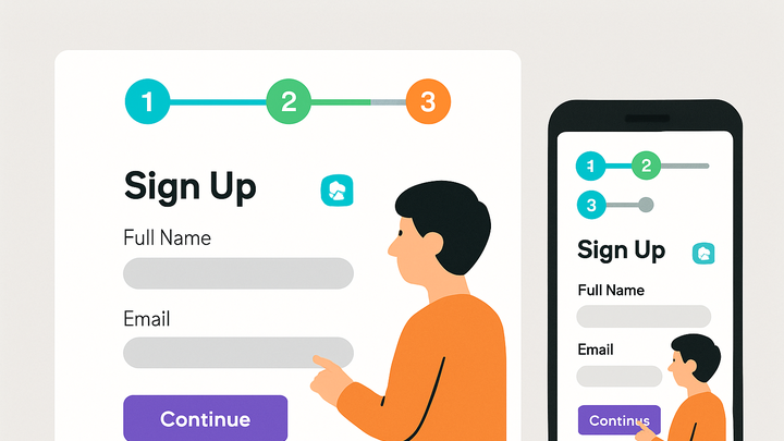 Illustration of Sign-up progress bar